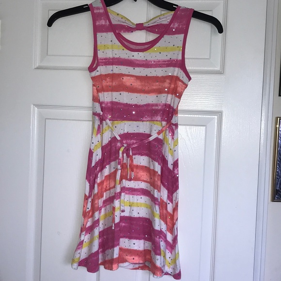 white pink, orange and yellow striped dress - Picture 3 of 4